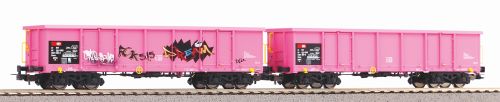 Piko 58393 SBB 2 Hochbordwagen Eaos SBB pink,1x.Graffiti, EpV